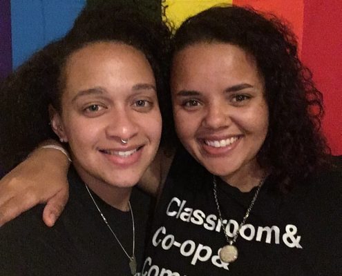 IMG_5853P Two women taking a selfie.